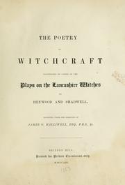Cover of: The poetry of witchcraft illustrated by copies of the plays on the Lancashire witches