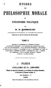 Cover of: Etudes de philosophie morale et d'économie politique