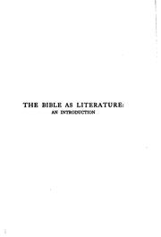 Cover of: The Bible as literature by Irving Francis Wood