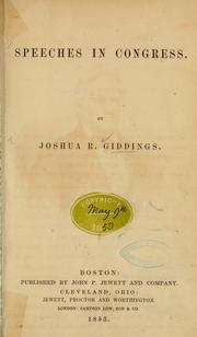 Cover of: Speeches in Congress [1841-1852]