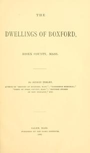 Cover of: The dwellings of Boxford, Essex County, Mass.
