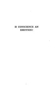 Cover of: Is conscience an emotion?: Three lectures on recent ethical theories.