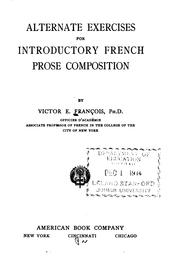Cover of: Alternate exercises for introductory French prose composition