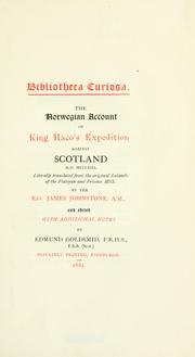 Cover of: The Norwegian account of King Haco's expedition against Scotland, A. D. MCCLXIII.