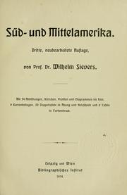 Cover of: Süd- und Mittelamerika by Wilhelm Sievers