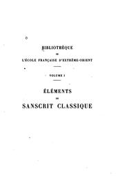 Cover of: Éléments de sanscrit classique