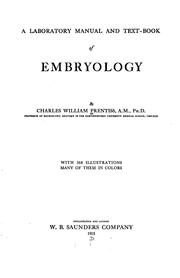 Cover of: A laboratory manual and text-book of embryology by Prentiss, Charles William