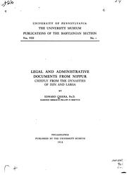 Cover of: Legal and administrative documents from Nippur.