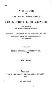 Cover of: A memoir of the Right Honourable James, first lord Abinger, Chief baron of Her Majesty's Court of exchequer