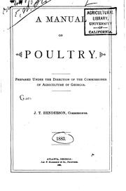 Cover of: A manual on poultry by prepared under the direction of the Commissioner of Agriculture of Georgia.