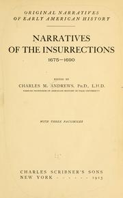 Cover of: Narratives of the insurrections, 1675-1690