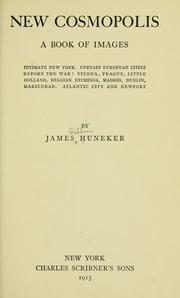 Cover of: New cosmopolis: a book of images. Intimate New York. Certain European cities before the war: Vienna, Prague, little Holland, Belgium etchings, Madrid, Dublin, Marienbad. Atlantic City, and Newport.