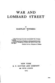 Cover of: War and Lombard street