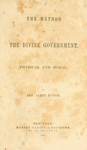 Cover of: The method of the divine government, physical and moral.