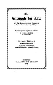 Cover of: The struggle for law