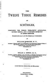 Cover of: The twelve tissue remedies of Schüssler by William Boericke