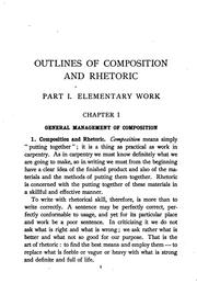 Cover of: Outlines of composition and rhetoric