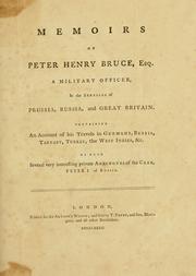 Cover of: Memoirs of Peter Henry Bruce, esq. by Peter Henry Bruce