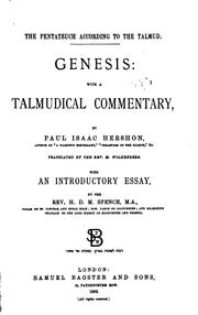 Cover of: The Pentateuch according to the Talmud.: Genesis: with a Talmudical commentary