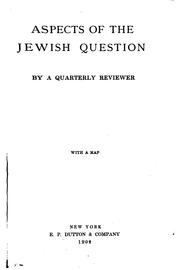 Cover of: Aspects of the Jewish question: Zionism and anti-Semitism