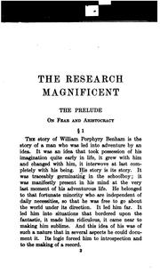 The research magnificent by H. G. Wells