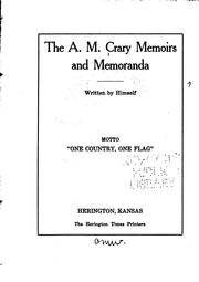 Cover of: The A. M. Crary memoirs and memoranda