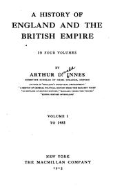 Cover of: A history of England and the British Empire ...
