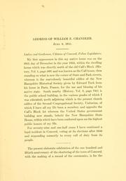 Cover of: Words of William E. Chandler: address of June 8, 1915, on the 150th anniversary of the chartering of the town of Concord ...