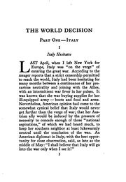 Cover of: The world decision