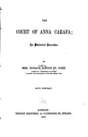 Cover of: The court of Anna Carafa: an historical narrative.