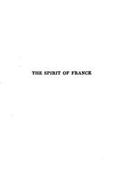Cover of: The spirit of France