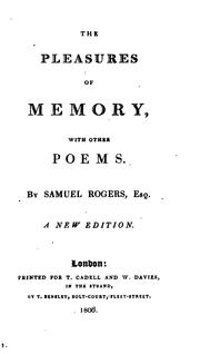 Cover of: The pleasures of memory by Samuel Rogers
