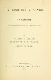 Cover of: English-Gipsy songs: In Rommany, with metrical English translations.