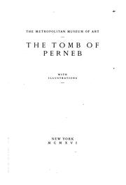 Cover of: The tomb of Perneb