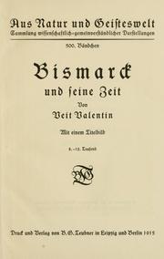 Cover of: Bismarck und seine zeit