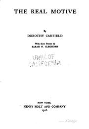 Cover of: The real motive by Dorothy Canfield Fisher