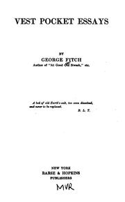 Cover of: Vest pocket essays by George Helgesen Fitch