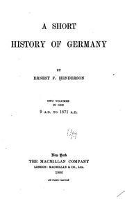 Cover of: A short history of Germany