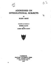 Cover of: Addresses on international subjects