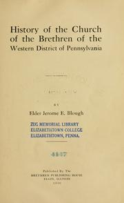 Cover of: History of the Church of the Brethren of the Western District of Pennsylvania
