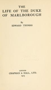 Cover of: The life of the Duke of Marlborough by Thomas, Edward