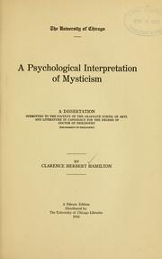 Cover of: A psychological interpretation of mysticism ...
