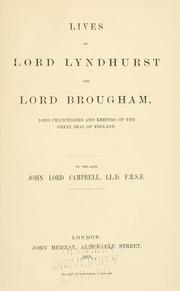 Cover of: Lives of Lord Lyndhurst and Lord Brougham: lord chancellors and keepers of the great seal of England.