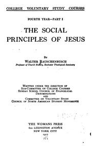 Cover of: The social principles of Jesus. by Walter Rauschenbusch