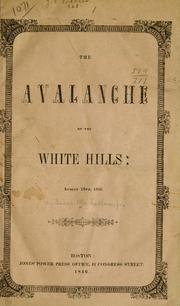 Cover of: The avalanche of the White Hills, August 28th, 1826.