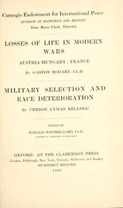 Cover of: Losses of life in modern wars, Austria-Hungary by Gaston Bodart