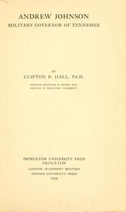 Cover of: Andrew Johnson by Hall, Clifton Rumery