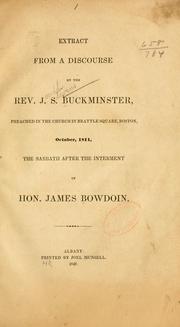 Extract from a discourse by the Rev. J.S. Buckminster by J. S. Buckminster