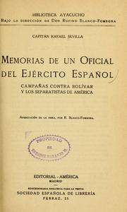 Cover of: Memorias de un oficial del ejército español by Rafael Sevilla