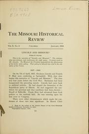 Cover of: Lincoln and Missouri